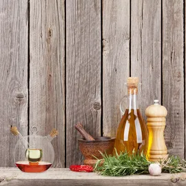 Relaxdays Essig- und Ölspender 2 in 1 375 ml und 50 ml Glas transparent