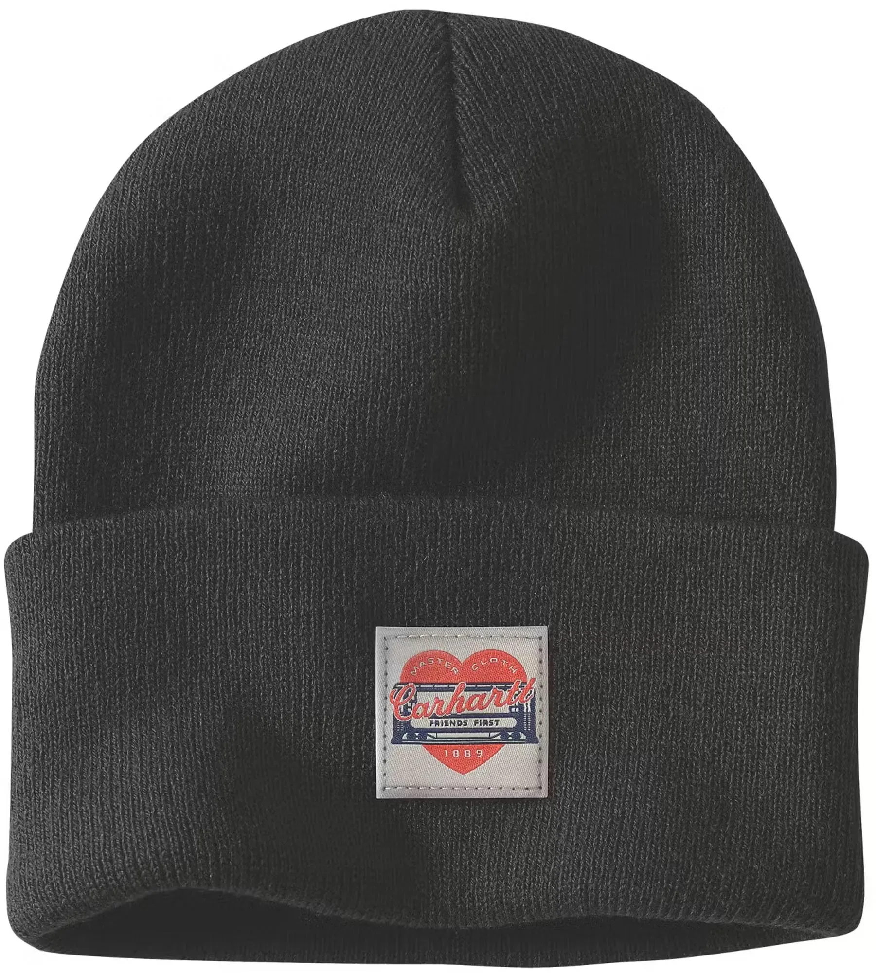 Carhartt Knit Heart Patch Dames Beanie, zwart Voorvrouw