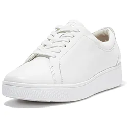Sneaker FITFLOP "RALLY", Damen, Gr. 39, weiß, Leder, unifarben, sportlich, Schuhe, Schnürschuh, Sommerschuh in schmaler Form