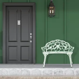 Relaxdays Gartenbank 98 x 78 x 55,5 cm Weiß/Grün
