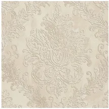 Profhome Barock Tapete 0,53 m x 10 m 5,33 m2 Beige/Weiß 790495-GU