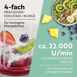 GOURMETmaxx Mr. Magic Standmixer silber/rot 4 tlg. 400 W
