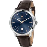 Maserati Herrenuhr Edelstahl blau, braun Herren