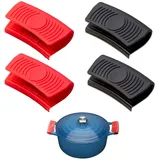 2 Paar Silikongriffe Für Töpfe,Silikon Helfen Griff Halter,Hitzebeständig Silikon Assist Griff,Topflappenhandschuhe Griff,Topfgriff Hitzeschutz Für Ofenschalen Gusseiserne Bratpfannen Kochen Backen