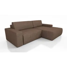 A&J MöbelLand Ecksofa TOTI mit Schlaffunktion. Farbe: Braun 25. - Braun