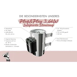 Karibu Nanja inkl. 3,6 kW Ofen + ext. Steuerung