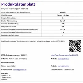 Plamen Holzherd Plamen 910 weiß, externe Zuluft, Dauerbrandherd