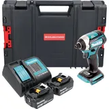 Makita DTD 154 SFJ-R Akku Schlagschrauber 18V 1/4" 175Nm Brushless + 2x Akku 3,0 Ah + Ladegerät + (Akkubetrieb)