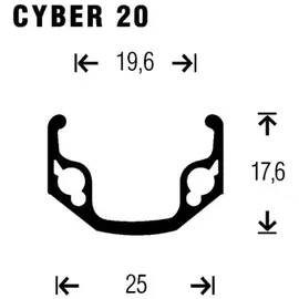GURPIL 63940 Hinterrad, 66 cm, Felge Cyber 20, schwarz, Kassette, 7v