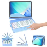 FUWANG Tastatur Hülle für iPad A16 Hülle mit Tastatur iPad Hülle mit Tastatur 11 Hülle mit Tastatur für 10 & 11 Generation (2022/2025), mit Bluetooth Tastatur und Multi Touch Touchpad 360° Drehbar