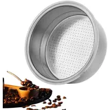 Kaffeefilter aus Edelstahl, 51 mm, doppelschichtiger Siebträgerkorb mit verriegelbarem Netz-Kaffeefilter, bodenloser Siebträger für Kaffeemaschinen, Ersatzzubehör
