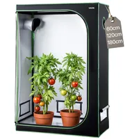 VEVOR Growzelt, 120x60x180 cm, Growbox 600D hochreflektierendes Mylar, Indoor-Pflanzenzelt mit Beobachtungsfenster, Bodenwanne & Reißverschluss, Gewächshaus Zuchtzelte für Obst, Blumen & Gemüse