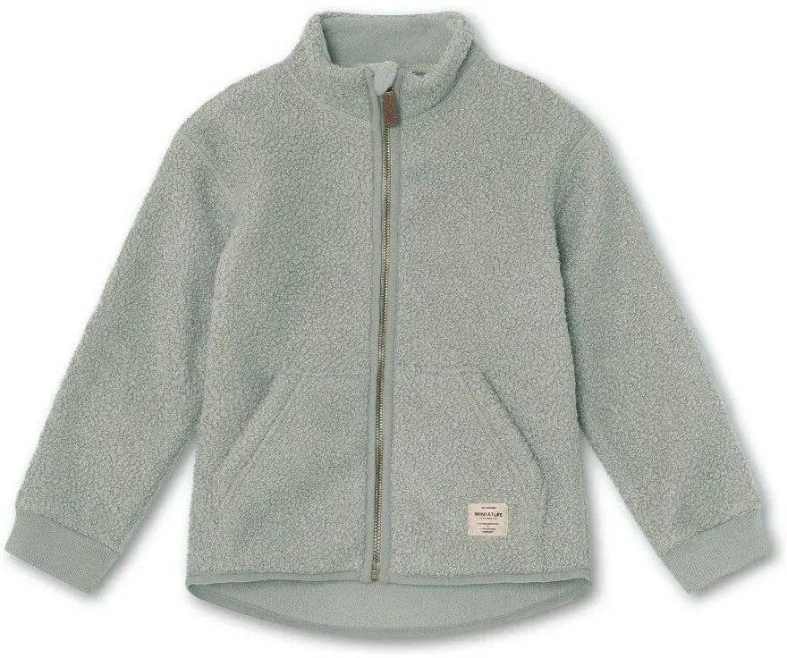 Mini a ture Matsaleh Teddyfleece jacket. GRS pale green (6540) 8y