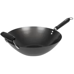 Kitchen Craft Antihaftbeschichteter Wok mit flachem Boden 35,5cm