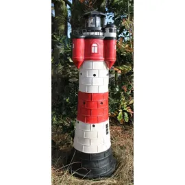 Westerholt Solar Leuchtturm Roter Sand Polyresin 78 cm inkl. LED weiß