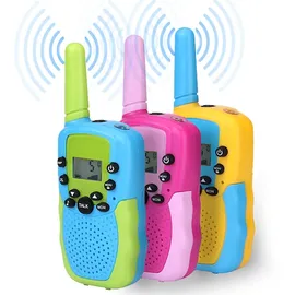 NK Pack, 3 Walkie Talkies für Kinder (4-9 Jahre), Reichweite 3 km, LED-Display, 8 Kanäle, Taschenlampe, inkl. Batterien, ideales Weihnachts- und Geburtstagsgeschenk (3 Einheiten)