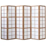 Homestyle4u Paravent Raumteiler 3 4 5 oder 6 teilig Trennwand Shoji Faltbar Braun