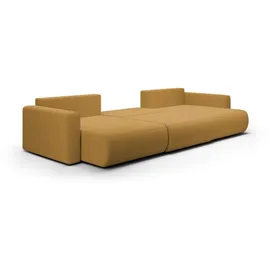 Fun Möbel Wohnlandschaft Sofa mit Schlaffunktion CHAIRA Stoff Curio Senfgelb