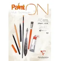 Clairefontaine 4x PaintON feinkörnig, DIN A5, kopfseitig geleimt, 40
