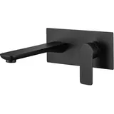 Sjqka - Wandmontierter Waschbecken-Wasserhahn, Badezimmer-Mischbatterie mit extra breitem Auslauf, verdeckter Wasserhahn,