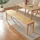 [en.casa] Sitzbank Trerunulu Beige 140 x 35 x 45 cm