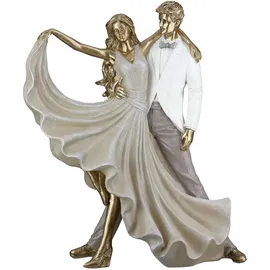 Gilde Figur Salsa Tänzer aus Kunstharz, goldfarben, metallische Optik, 30 cm hoch, 27 cm breit, 11 cm tief