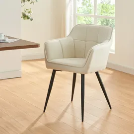 [en.casa] Esszimmerstuhl Birmingham Kunstleder beige