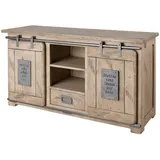 Massivmoebel24 Sideboard 128 x 70 x 45 cm Beige / Braun