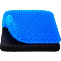 HERZBERG Herzberg, HG03220-BLU, Blaues Gel-Sitzkissen, Bienenwaben-Design, unübertroffene Unterstützung, außergewöhnliche