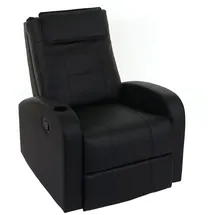 Mendler Fernsehsessel Durham, TV Sessel Relaxsessel Liegesessel, Kunstleder ~ schwarz