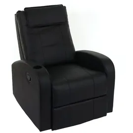 Mendler Fernsehsessel Durham, TV Sessel Relaxsessel Liegesessel, Kunstleder ~ schwarz