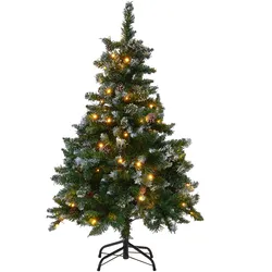 Künstlicher Weihnachtsbaum mit LED Beleuchtung Schnee bestreut 120 cm grün PALOMAR