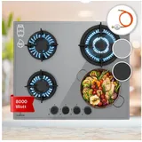Klarstein Gas-Kochfeld Firetale gas hob, 4 flammen brenner Kochfelder Gaskochfelder grau 30 cm x 10.5 cm x 52 cm