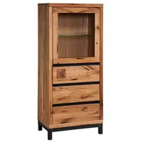 MASSIVMOEBEL24.DE VILLANDERS Vitrine 65x40x148 Wildeiche geölt - Versch Farben,