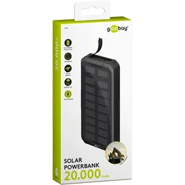 goobay 53934 20000mAh, Outdoor Schnelllade-Powerbank mit Solar 20.000 mAh USB-C PD, QC 3.0) - Robuste Allround-Stromversorgung für den Outdoor-Einsatz