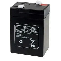 Powery Ersatzakku für Lampe Johnlite Staubsauger Halogen Lampe 6V 4,5Ah (ersetzt auch 4Ah 5Ah)