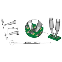 Entlötspitze Serie C120 Chip-Komponenten, C120011/ø0,6mm, gebogen