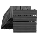 Tolletour Terrassenfliesen 4m2 Holzfliesen Für Terrasse Balkon Terrassenfliesen Holz Fliesen Mit Klicksystem 30x30 Cm 44 Stück Anthrazit