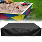 Sandkasten Abdeckung 120X120cm,RUNEAY Schwarz Oxford-Stoff Sandkastenabdeckung mit Kordelzug,Abdeckplane Wasserdicht & Staubdichte,für Sandkasten,Pool,Terrase,Garten