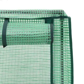 vidaXL Gartenplanter mit Gewächshausabdeckung und Rädern Blaugrau 1 St.