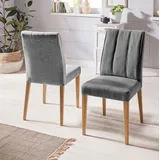 INOSIGN Esszimmerstuhl INOSIGN, grau (grau, blau, natur), B:46cm H:91cm T:65cm, Stühle, Esszimmerstuhl, Rückenlehne mit Steppung