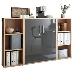 Aktenschrank Office Edition Sw Set 2 niedrig Eiche/Anthrazit