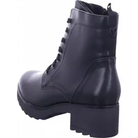 Marco Tozzi Damen Stiefeletten zum Schnüren mit Blockabsatz mit Reißverschluss, Schwarz 40
