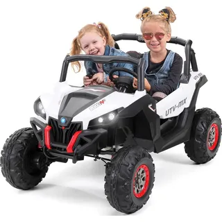 ACTIONBIKES MOTORS Kinder-Elektroauto UTV Buggy MX Allrad 4x4 (Schwarz Weiß)