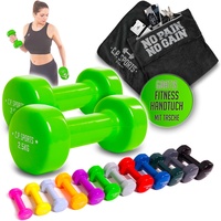 C.P.Sports Gymnastikhanteln + Fitness Handtuch mit Tasche | 2er Set - Kurzhanteln Gewichte | Hanteln/Dumbbells Damen/Herren | Hantelset für Sport, Fitness, Gymnastik, Kraftraining | 2X 5KG