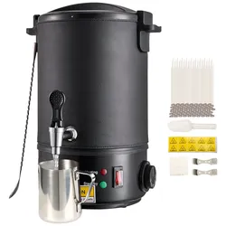 VEVOR Kerzenherstellung Kit Kommerzieller Elektrischer Wachsschmelzer 6,5 L, 1100 W Wachsschmelzgerät Kerzenherstellungsmaschine, DIY Kerzen Selber Machen Set inkl. Dochte, Kerzengießtopf, Löffel