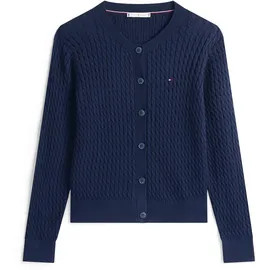 Tommy Hilfiger Strickjacke Zopfstrickmuster Blau L