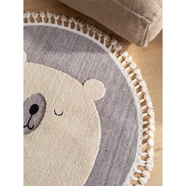 Lytte Kinderteppich Momo Grau, ø 120 cm, - Teppich Kinderzimmer