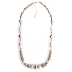 Lange Kette "Cynthia", Damen, Gr. one size, PTFE-Kunststoff, rosa, COLLEZIONE ALESSANDRO, Basic, Halsketten, mit perlmutt schimmernden Perlen