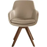 Esszimmerstuhl MUSTERRING "Tavia", beige (sand, wild, nussbau), B:62cm H:86cm T:66cm, Stühle, Esszimmerstuhl, Stativgestell Wildnussbaum, Drehfunktion optional, diverse Farben